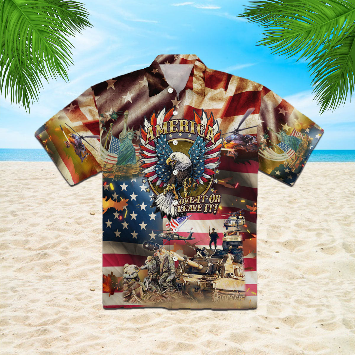 Eagle Patriotic God Bless America Hawaiian Shirt | HW1656