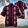 Sugar Skull Red And White Pattern Hawaiian Shirt | HW1424