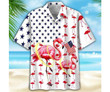Flamingo American Flag 4th Of July Hawaiian Shirt | HW1393