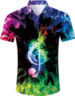 Fiery Musical Note Hawaiian Shirt | HW1266