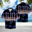 Colorful Ukulele For Vacation Black Navy Hawaiian Shirt | HW1365
