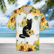 Sunflower Black Cat Yellow Unique Hawaiian Shirt | HW1343