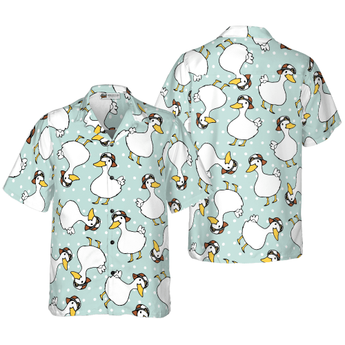 Duck With Little Red Hat Hawaiian Shirt -PersonalizedFury