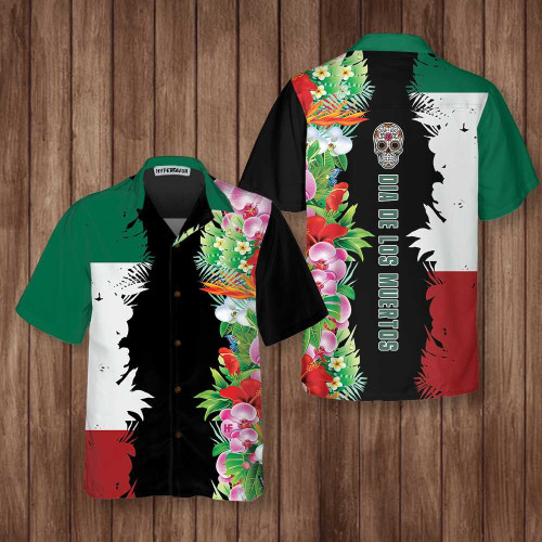 Mexico Flag Dia De Los Muertos Hawaiian Shirt, Day Of The Dead Gift Shirt -PersonalizedFury
