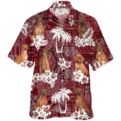 Rhodesian Ridgeback Hawaiian Shirt, Dog Dad Hawaiian Shirt, Dog Lover Hawaii Shirt -PersonalizedFury