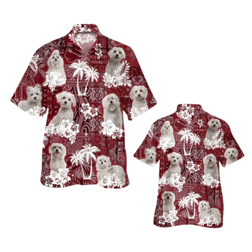 Maltese Hawaiian Shirt, Pet Hawaii Shirt Short Sleeve -PersonalizedFury
