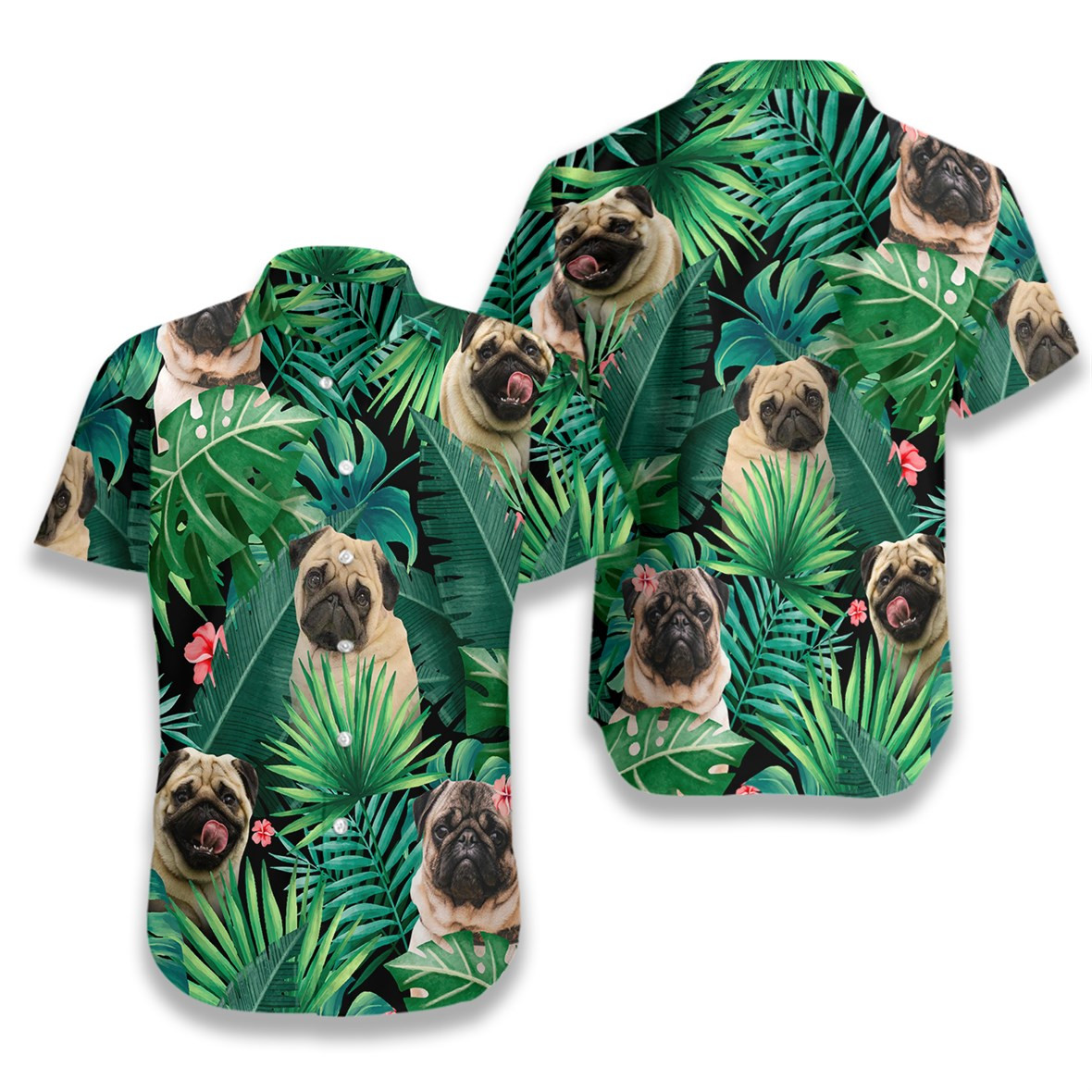Tropical Pug Hawaiian Shirt
