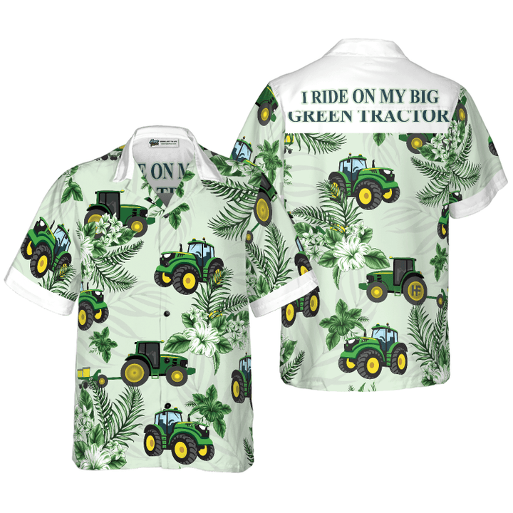 Cool Green Tractor Hawaiian Shirt