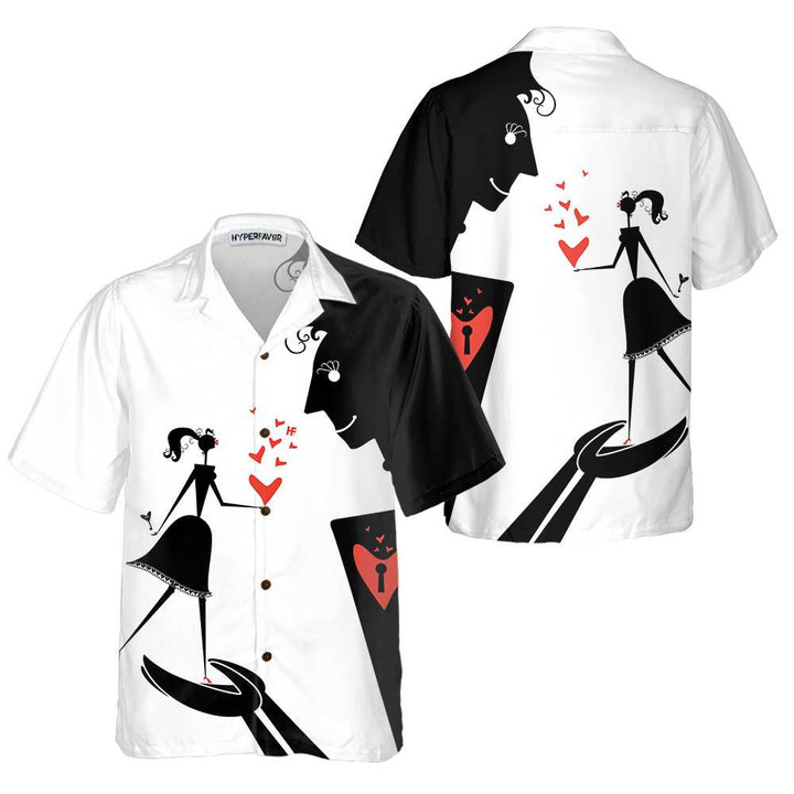 Valentine Big Man And Little Woman Hawaiian Shirt, Valentine Day Shirt For Couples, Valentine Day Gift Ideas