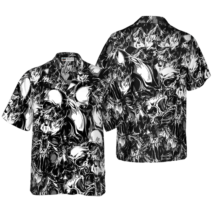 3D Skull Pattern Hawaiian Shirt