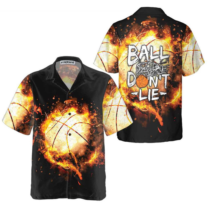 Baseball Ball Don't Lie Hawaiian Shirt, Red Flame Baseball Shirt For Baseball Players, Best Baseball Gift Shirt