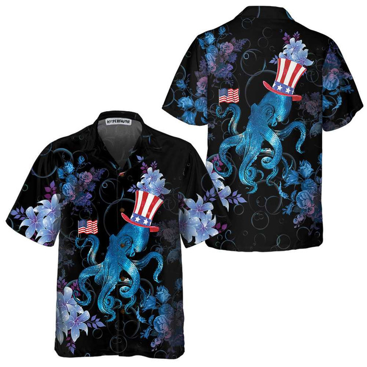 Watercolor Ocean Octopus Hawaiian Shirt, Cool Octopus Shirt For Men And Women, Best Octopus Print Gift