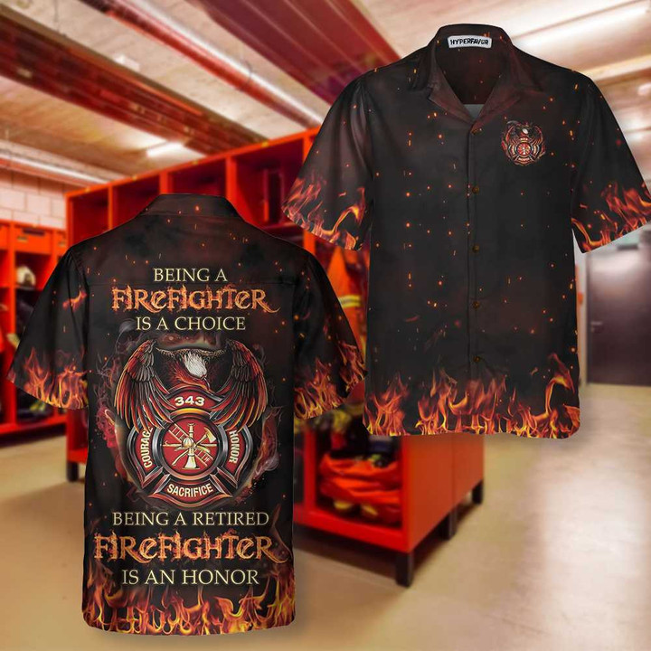 Retired Firefighter Hawaiian Shirt, Unique Retirement Gift for Firefighter