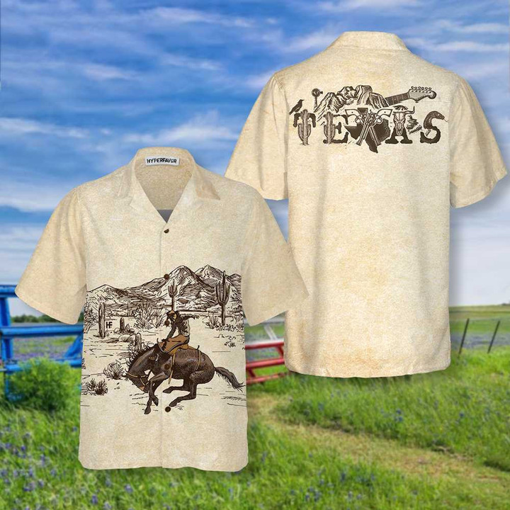 Lone Star State Cowboy Texas Hawaiian Shirt, Vinatge Texas Shirt For Texas Lovers