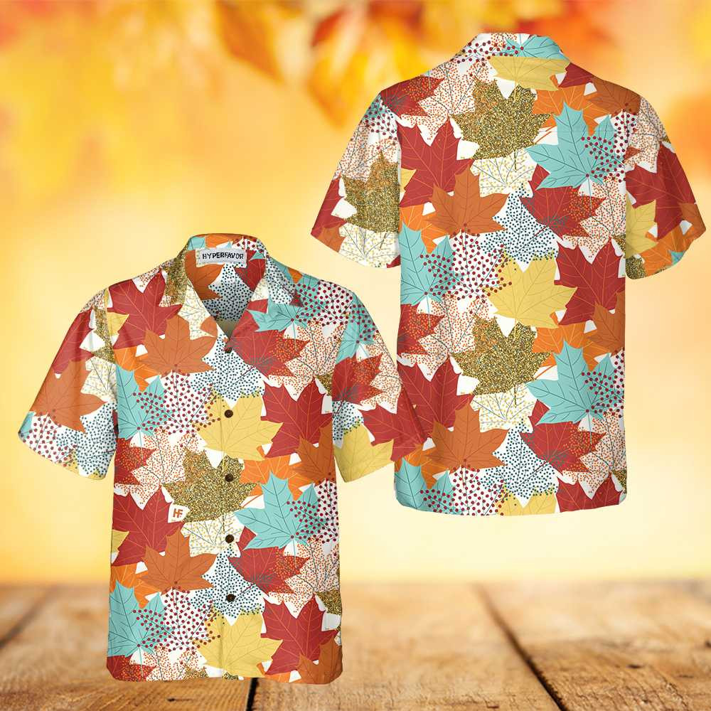Fall Maple Leaves Hawaiian Shirt, Autumn Vibe Thanksgiving Shirt, Unique Gift For Thanksgiving Day