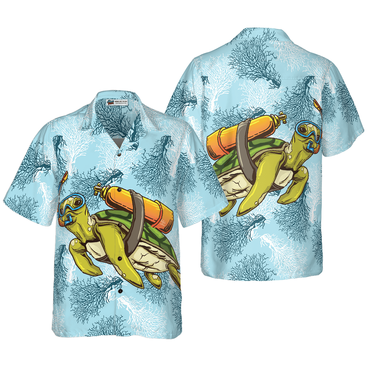 Turtle Scuba Diving Shirt For Men Hawaiian Shirt