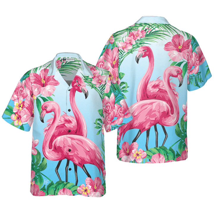 Tropical Floral Flamingo Shirt For Men Hawaiian Shirt