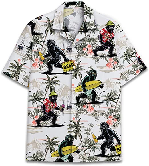 Bigfoot Surf And Drink Beer Hawaiian Shirt | HW1267