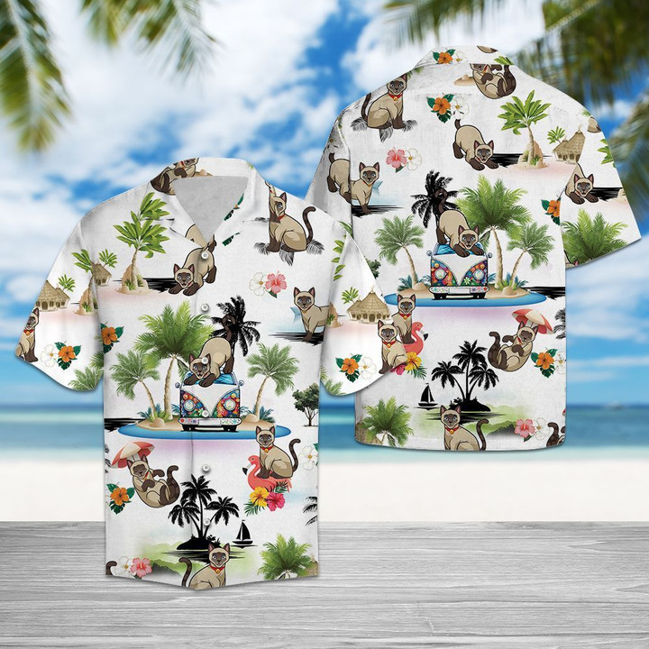 Siamese Vacation Multicolor Hawaiian Shirt | HW1367