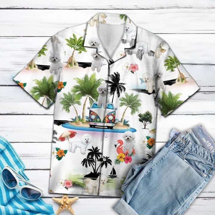 Bichon Frise Vacation Multicolor Hawaiian Shirt | HW1361