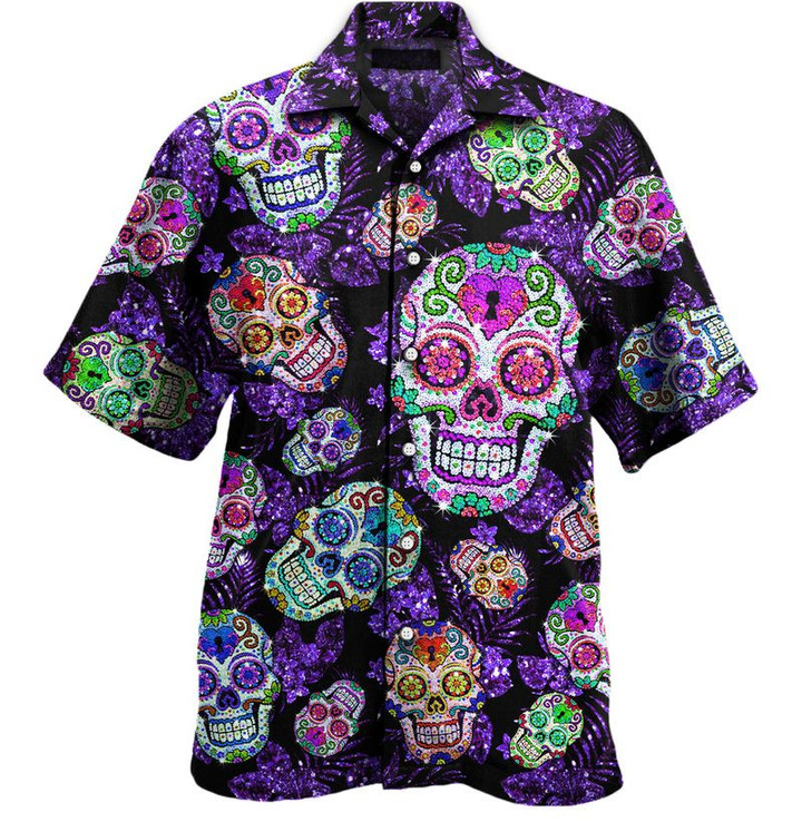 Sugar Skull Pattern Hawaiian Shirt | HW1385