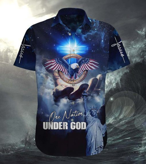 One Nation Under God Eagle Hawaiian Shirt | HW1314