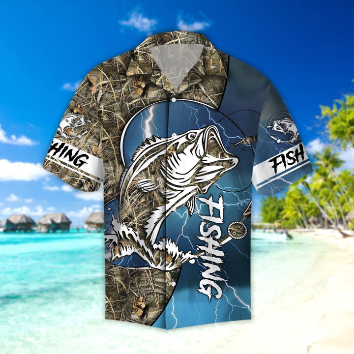 Bass fishing Sport - Blue Hawaiian Shirt | HW1405