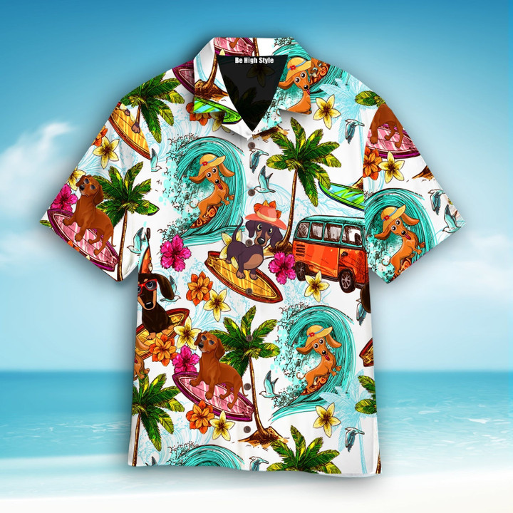 Enjoy Surfing With Dachshund Dog Hawaiian Shirt | HW1012