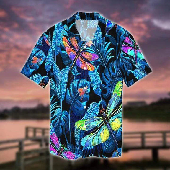 Amazing Dragonfly Blue Cool Design Aloha Hawaiian Shirt | HW1082