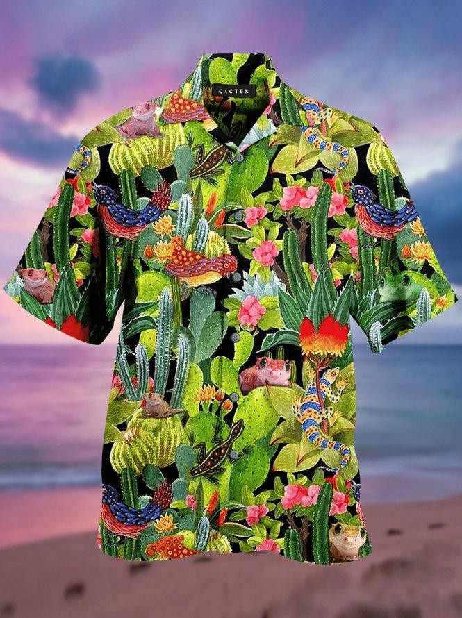 Animal On The Cactus Vintage Style Hawaiian Shirt | HW1138