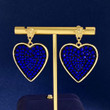 Versace Heart Crystals Earrings In Blue