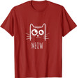 Meow Kitty Cute Cats T-Shirt - Cranberry Red