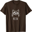 Meow Kitty Cute Cats T-Shirt - Brown