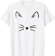 Cat Face Kitty Lover T-Shirt - White