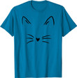 Cat Face Kitty Lover T-Shirt - Sapphire Blue