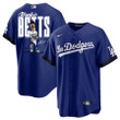 Mookie Betts 50 Los Angeles Dodgers Signed Cartoon 2023 City Connect Player Men Jersey - Royal