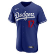 Shohei Ohtani 17 Los Angeles Dodgers Signed Name 2023 Alternate ELITE Jersey - Men Royal Jersey