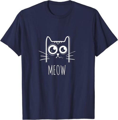 Meow Kitty Cute Cats T-Shirt - Navy
