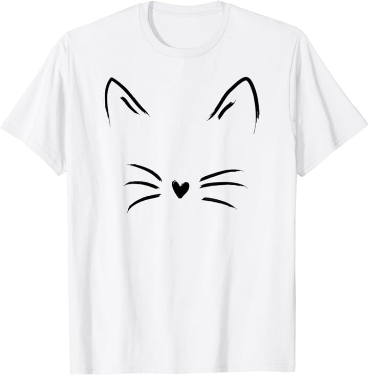 Cat Face Kitty Lover T-Shirt - White
