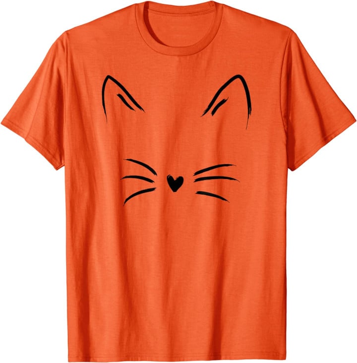 Cat Face Kitty Lover T-Shirt - Orange