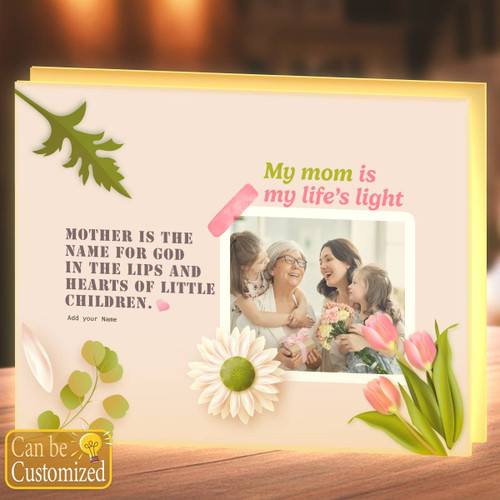 custom Shape Photo Light Box For Mothers Day Gift.