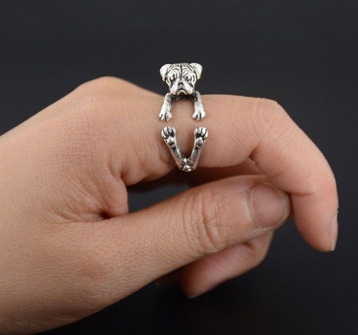 Pug Dog Ring Jewelry
