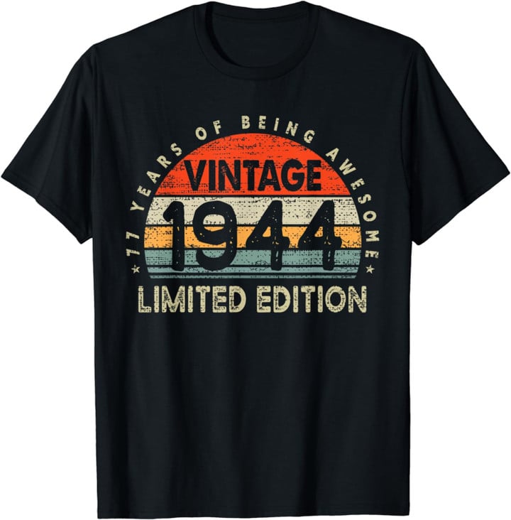 77th Birthday Gift 77 Years Old Being Awesome Vintage T-Shirt