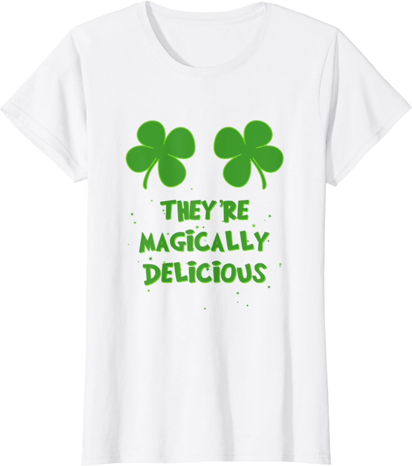 Womens Funny Shamrock Boobs Saint St. Patrick's Paddys Day Irish T-Shirt