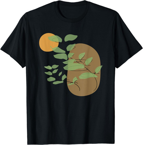 Abstract Minimal Botanical Line Art Graphic T-Shirt