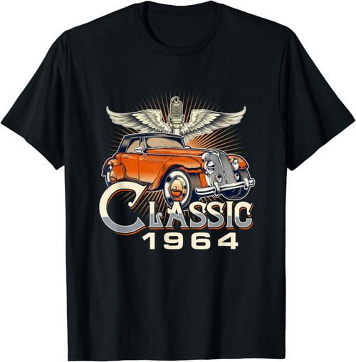 55th Birthday Gift T-Shirt Classic Born In 1964 Car Lover
