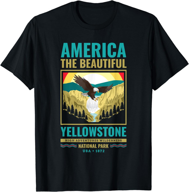 Yellowstone Us National Park Eagle Vintage Gift T-Shirt