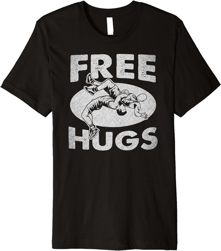 Wrestling Shirts - Funny Free Hugs Wrestling Premium T-Shirt