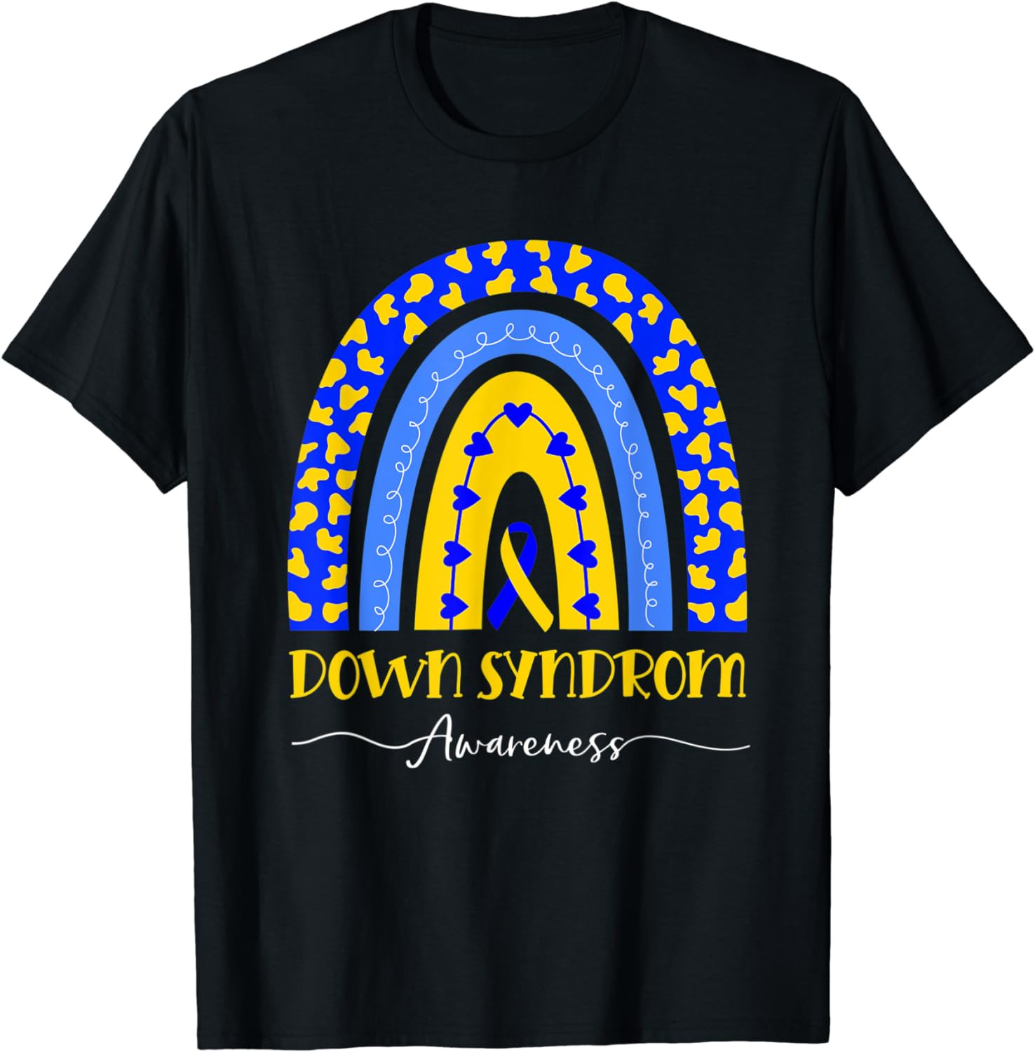 World Down Syndrome Awareness Day Boho Rainbow Ribbon T21 T-Shirt