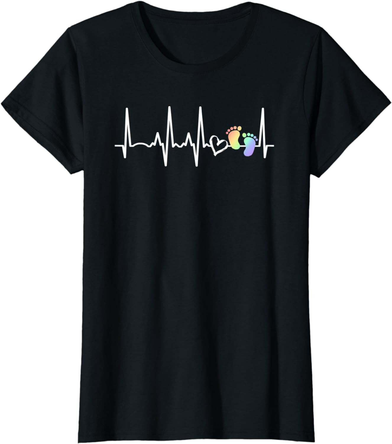 Womens Love Midwifery Ekg Heartbeat Line- Midwife - L And D Nurse T-Shirt